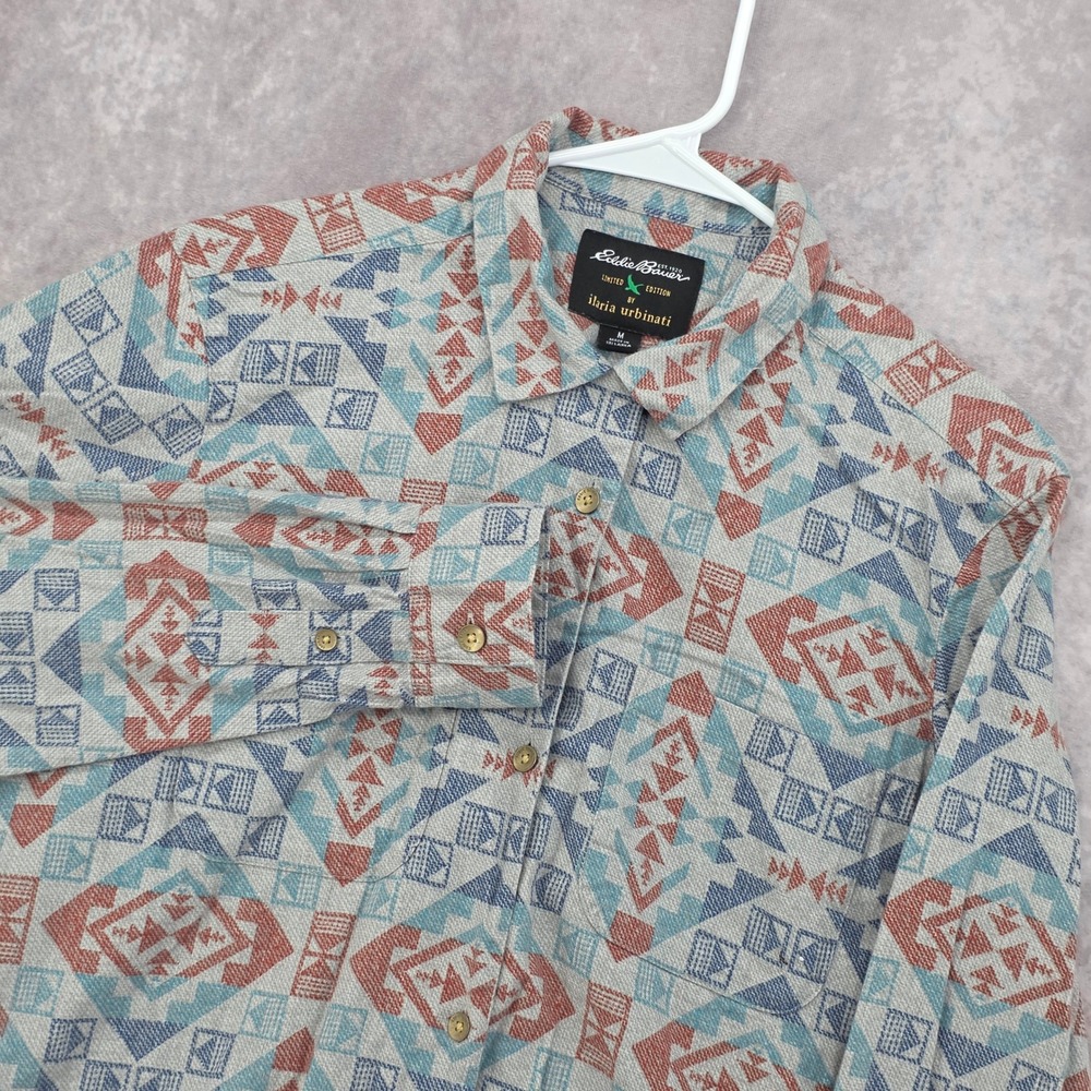 Eddie Bauer Ilaria Urbinati Southwestern Aztec Geometric Pattern Womens M Orange